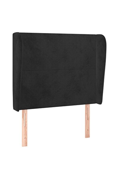 vidaxl Tăblie de pat cu aripioare, negru, 83x23x118/128 cm, catifea