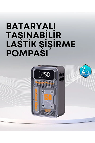 ARMÜZ 150 PSI Безжична преносима помпа за автомобилни гуми с цифров дисплей