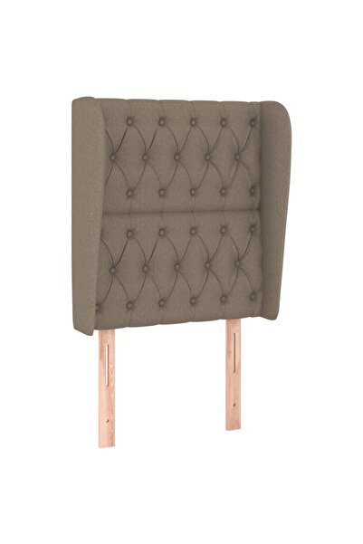 vidaxl Tăblie de pat cu aripioare gri taupe 83x23x118/128 cm textil