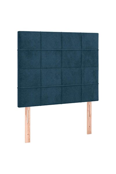 vidaxl Tăblie de pat albastru închis 80x5x118/128 cm catifea