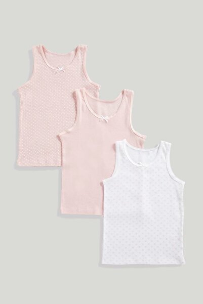 MOTHERCARE 3Lü Pembe Beyaz Atlet