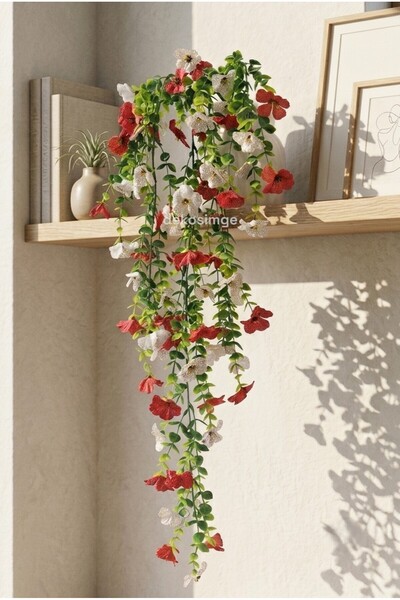 Dekosimge Yapay Sarkan Menekşe Bitki Sarmaşık 5 Dallı 75 Cm Çiçek Begonvil Ba...