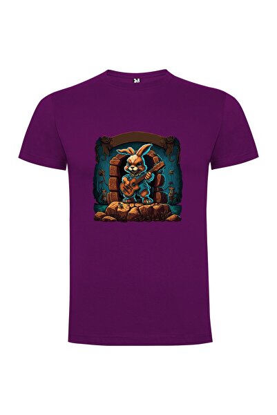 iLovePrints Guitar Bunny Rockstar Tshirt