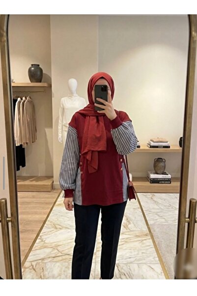 softalya moda kadın pul detaylı tesettür tunik