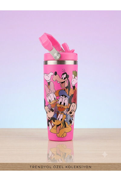 Mutluanlar Hediyelik Disney Figürlü Pipetli PREMIUM SUS 304 PASLANMAZ ÇELİK T...