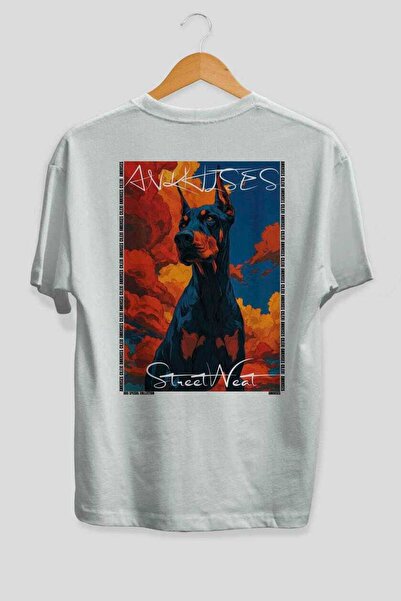 Ankhises Λευκό μπλουζάκι Oversize με στάμπα σκύλου στην πλάτη  "For Dog Lover...