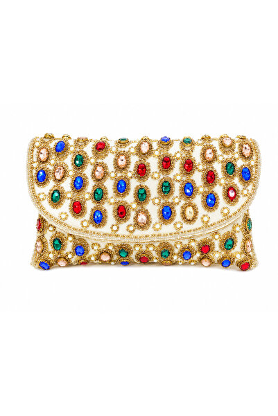 ARCAD Luxury Crystal Beaded Evening Bag with Chain Strap – Handmade Women's P...