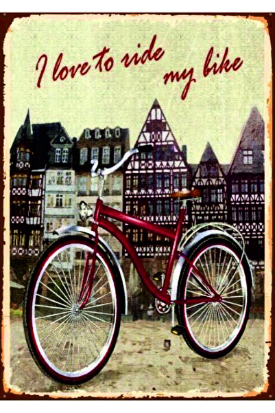 Lucena Decor de perete din lemn MDF cu design de biciclete, semn retro pentru...