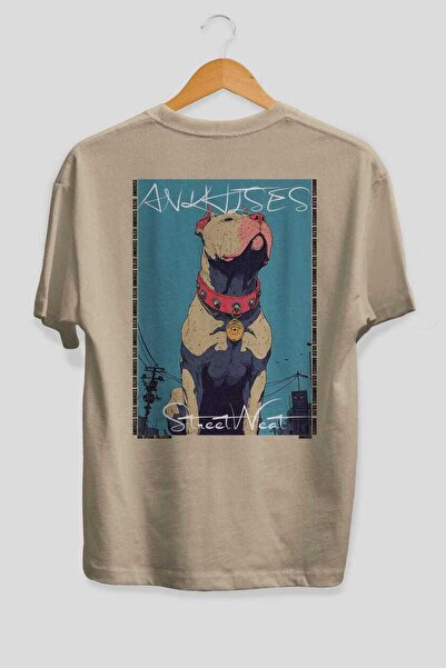 Ankhises Tricou supradimensionat bej cu imprimeu Dog For Dog Lovers 40, 100% ...
