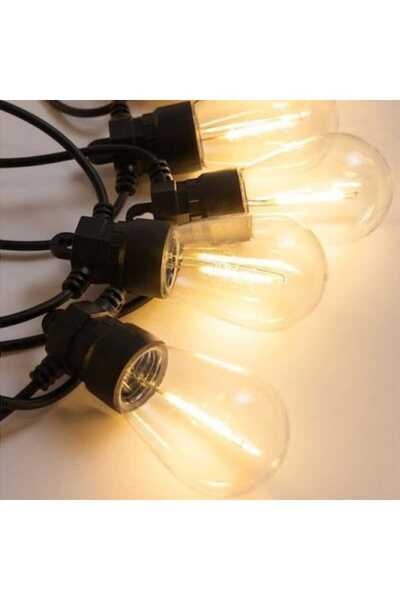 EUROLAMP Γιρλάντα με 10 S14 Λάμπες, 5 m, μαύρο καλώδιο, σταθερή, με επέκταση,...