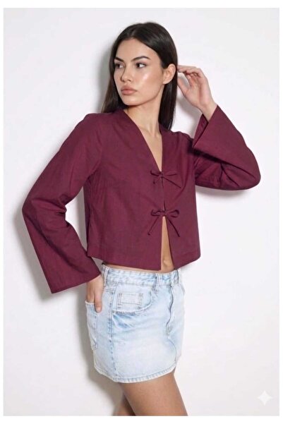 YEK&BİR Cămașă kimono cu șireturi în față, modernă și elegantă, kimono de sez...