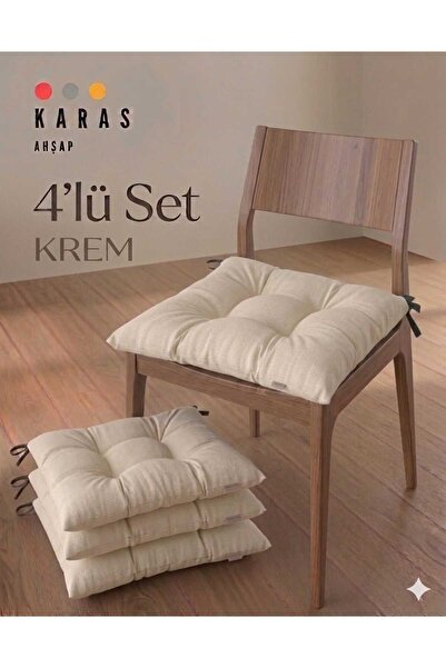KARAS AHŞAP Tekstil Modern 4’lü Sandalye Minderi Takımı - Minder Seti (40x40 cm)