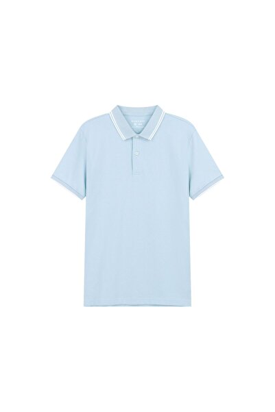 Giordano Men’s Slim Pique Solid Polo with Flat Knit Collar
