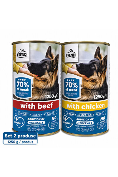FRENDİ Dog, hrana umeda pentru caini, Set 2 conserve, Mix Vita, Pui, 2 x 1250 g