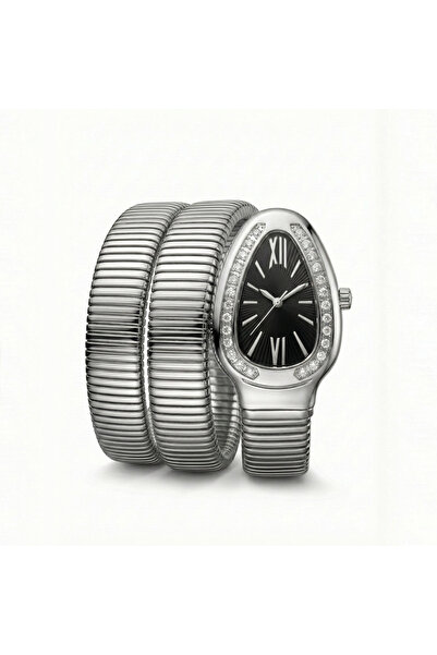 PerleJewelry Snake Black Silver Watch