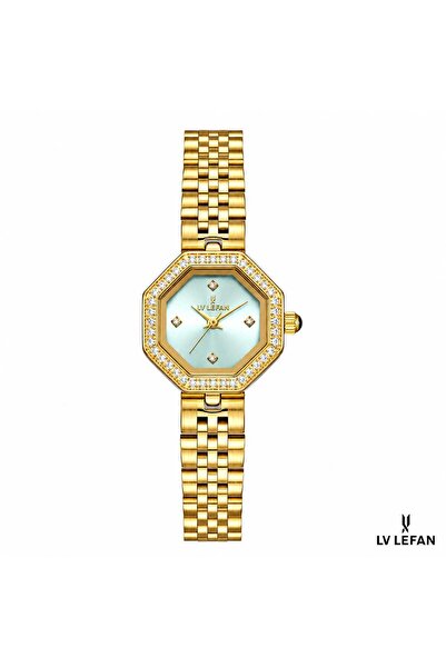 LV LEFAN ساعة النسائية الثمانية الأضلاع (( كريستال مثمنة))