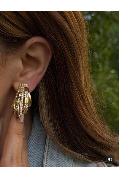 Bubbleatelier Çelik Çoklu Görünüm Shine Gold Küpe