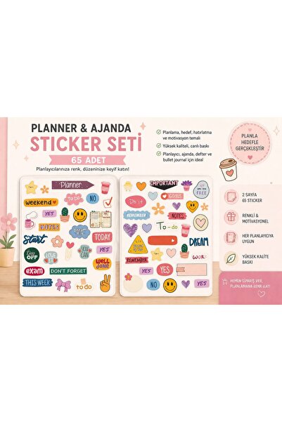 Planlayıcı ve Ajandalar İçin Sticker Seti, Planner Sticker, Ajanda Sticker