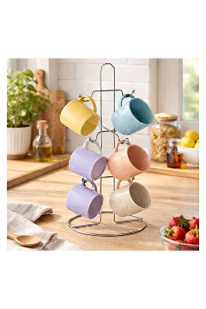 OEM Suport pentru căni metalic multicolor Ø16x36cm, organizator bucătărie