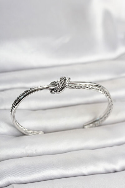 NY JOY Silver Color Knot Model Brass Women's Bracelet