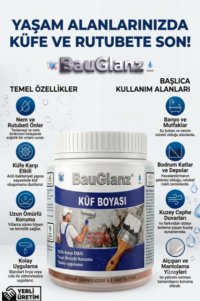 Dekomir Bauglanz Profesyonel Anti-Mold Küf ve Rutubet Önleyici Boya 1.5 kg