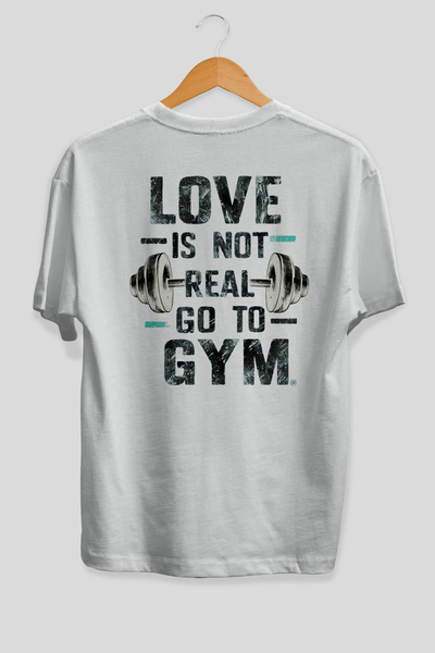 Ankhises Μπλουζάκι Go to Gym Oversize με στάμπα στην πλάτη, λευκό, 100% βαμβά...