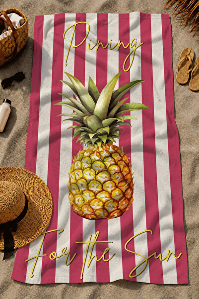 Luvis Store Pining for the Sun Pineapple Patterned Printed Beach Towel