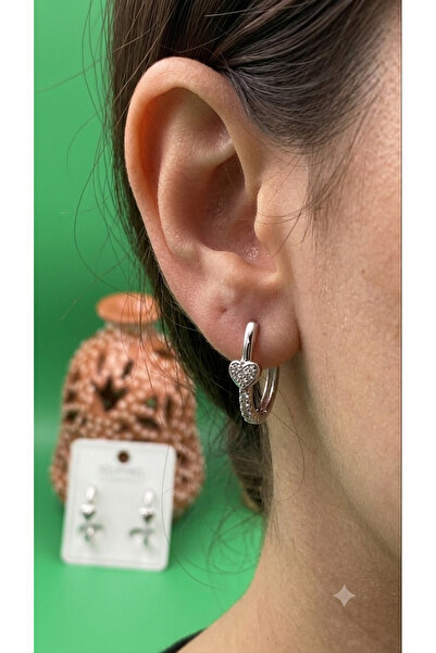 charmove ile kendinizi şımartın Xuping Silver Color Heart Model Women's Earrings