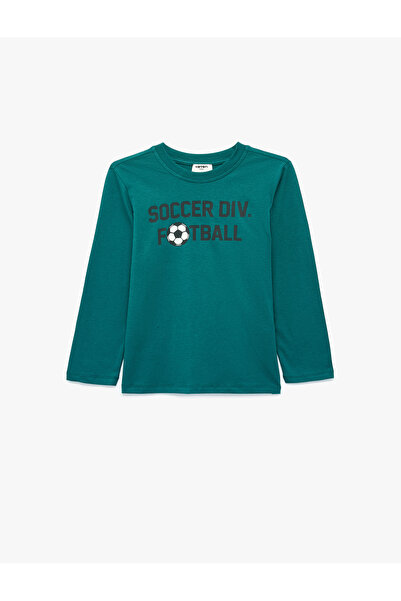 Koton Cotton Crew-Neck Printed Long Sleeve T-Shirt