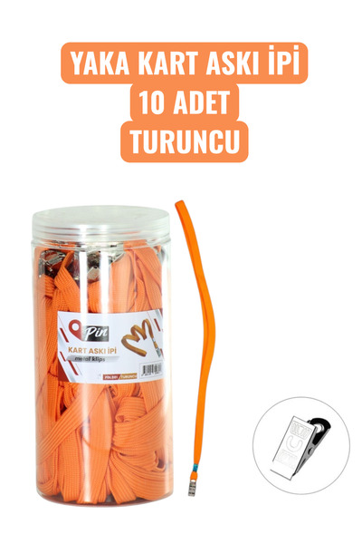 SEYFİKİRTASİYE Cordon pentru card de identitate 10 bucăți portocaliu