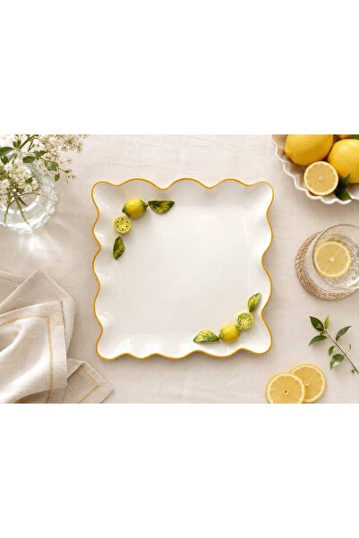 AROW Limon Sunum Servis Sunum Kare tabak 28 cm