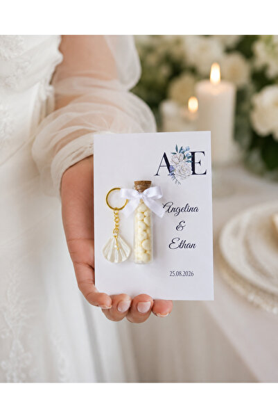 DECORA HOBİ İsitridye Anahtarlık ve Kalp Draje Kartlı Söz, Nişan, Nikah, Düğü...