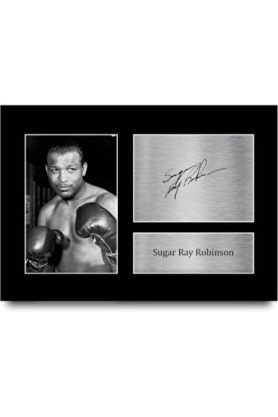 HWC Trading A4 Sugar Ray Robinson Signed Mounted Photo Gifts for Boxing Fans ...