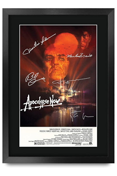 HWC Trading ملصق فيلم A3 FR Apocalypse Now مع توقيع الممثلين، هدية مؤطرة بحجم...
