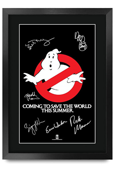HWC Trading ملصق فيلم Ghostbusters مقاس A3 مع توقيع الممثلين، هدية مؤطرة مقاس...