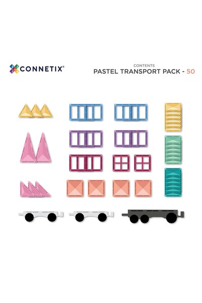 Connetix Pastel Transport Pack Manyetik Bloklar - 50 Parça