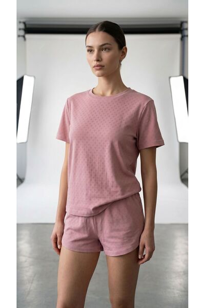 İZOSCA Toz Pembe %100 Pamuk Pijama Takımı