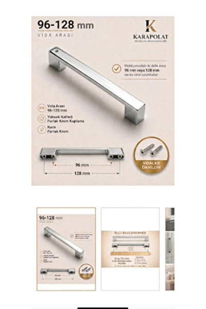 KARAPOLAT Furniture Cabinet Drawer Handle Luxury Thick Bridge Handle 96-128 m...