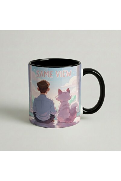 Petgifts Cana Cadou Personalizat Amuzanta Cu Mesaj Same View - Ceramica 330 Ml