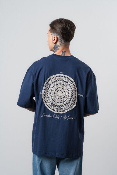 Respire Tricou Oversized Esențial Bleumarin