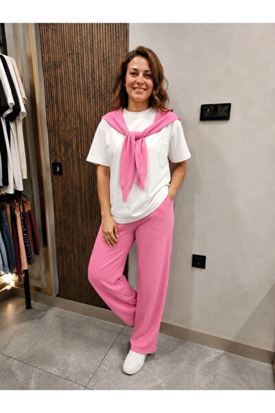 Bala Giyim Set tricou cu mânecă scurtă și eșarfă pentru femei