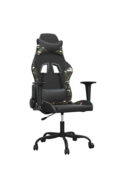 vidaxl Scaun de jocuri, negru și camuflaj, piele ecologică
