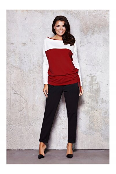 Infinite You Bluza Dama, InfiniteYou, Poliester/Viscoza, Visiniu/Alb, XL