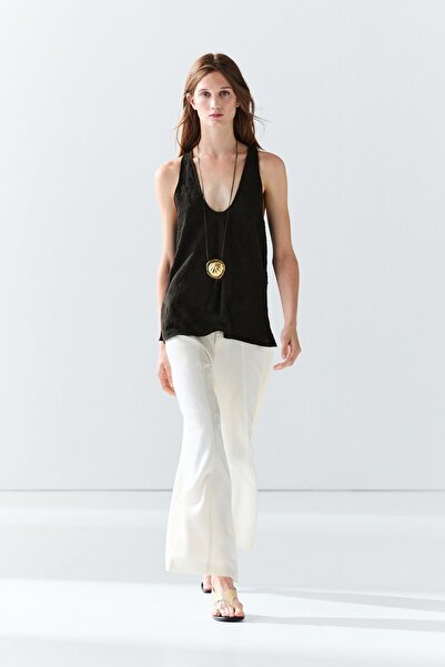 Massimo Dutti İşlemeli dökümlü bluz