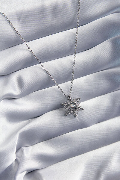 OGHAMAY 316L Steel Gold Color Zircon Stone Snowflake Projection Model Women's...
