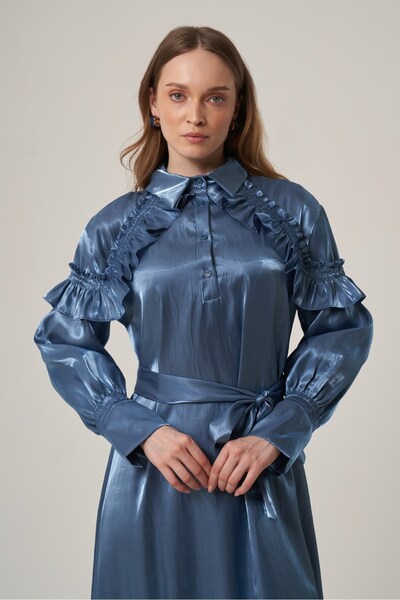 FTZ WOMEN Women's Organza Dress Light Blue 31363