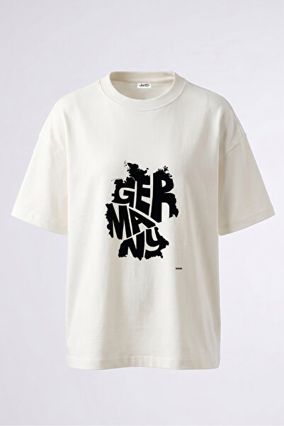 Anetos Tricou supradimensionat alb din bumbac cu imprimeu pe spate cu design ...