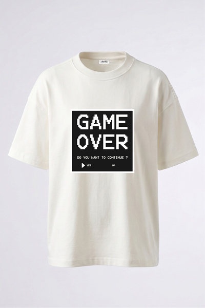 Anetos Tricou supradimensionat alb din bumbac cu imprimeu pe spate cu design ...