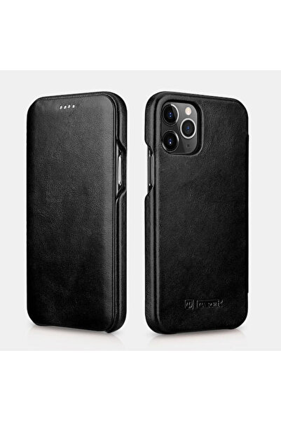 ICARER Θήκη Βιβλίο Δερμάτινη Μαύρη (iPhone 12 / 12 Pro) Κωδικός: RIX1201