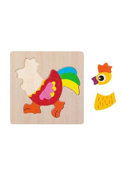 OEM Puzzle din lemn Cocoș (5 piese) 15 x 15 cm